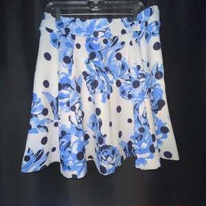 INC International Concepts Floral and Polka Dot Print A-Line Midi Skirt, Size XL